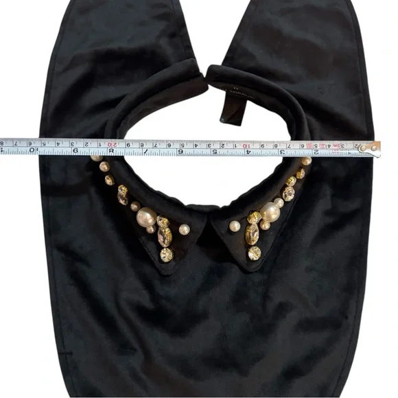 RARE! ✨NWOT Lele Sadoughi Removable Black Suede Pearl  display picture 1
